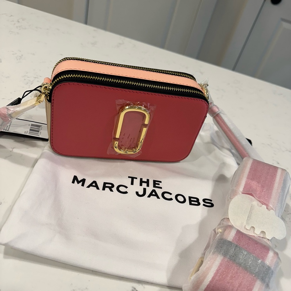 NWT Marc Jacobs Pink & Coral Snapshot Crossbody Bag - Picture 4 of 15
